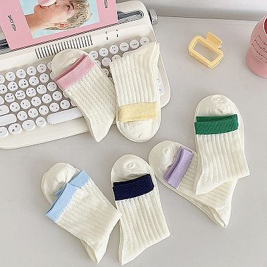 Womens Breathable Cotton Mesh Crew Socks 6 Pairs Lightweight