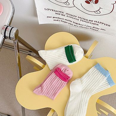 Womens Breathable Cotton Mesh Crew Socks 6 Pairs Lightweight