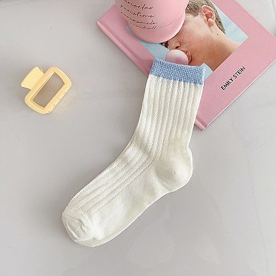 Womens Breathable Cotton Mesh Crew Socks 6 Pairs Lightweight