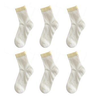 Womens Breathable Cotton Mesh Crew Socks 6 Pairs Lightweight