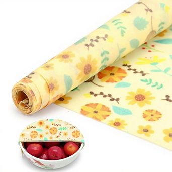 Reusable Beeswax Wrap Sheet for Food Storage with Cotton Fabric and Natural Wax Blend 39.5x13in