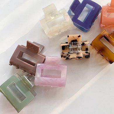 Small Square Hair Claw Clips 2 Pack Strong Hold Lightweight Design