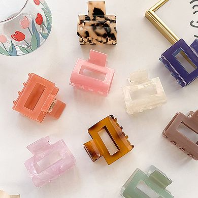 Small Square Hair Claw Clips 2 Pack Strong Hold Lightweight Design