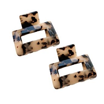 Small Square Hair Claw Clips 2 Pack Strong Hold Lightweight Design