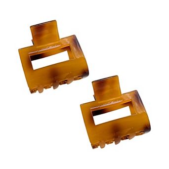 Small Square Hair Claw Clips 2 Pack Strong Hold Lightweight Design