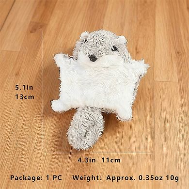 Cat Interactive Chew & Squeaky Toy - Cute Plush Flying Squirrel - for Indoor Cats & Kittens