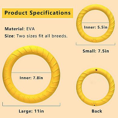 Dog Flying Disc, Outdoor Ring Puller, Floating Training & Fetch Toy for Throwing Catching & Chewers