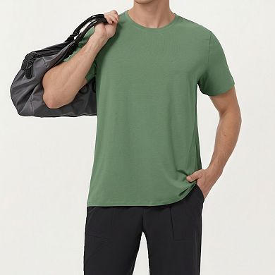 Men's Short Sleeve Performance Crewneck T-Shirt with Lightweight Stretch Fabric and Athletic Fit