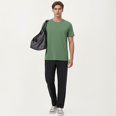 Men's Short Sleeve Performance Crewneck T-Shirt with Lightweight Stretch Fabric and Athletic Fit