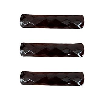 Womens Geometric Textured Hair Barrette Clips 3 Pack Same Color Set