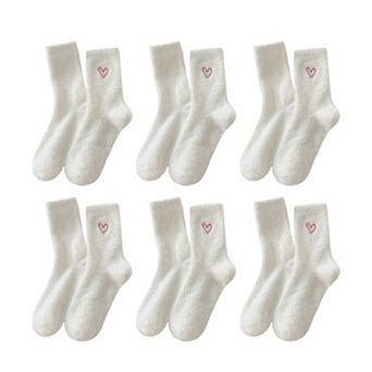 Womens Warm Crew Socks 6 Pairs Soft Thermal Comfort Cozy Winter Wear