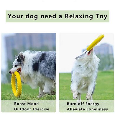 Dog Flying Disc, Outdoor Ring Puller, Floating Training & Fetch Toy for Throwing Catching & Chewers