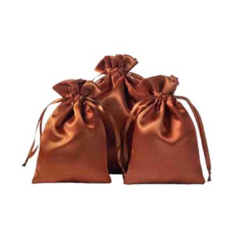 6 pc Satin Drawstring Pouch Set with Soft Fabric Finish for Jewelry Beauty and Gift Storage