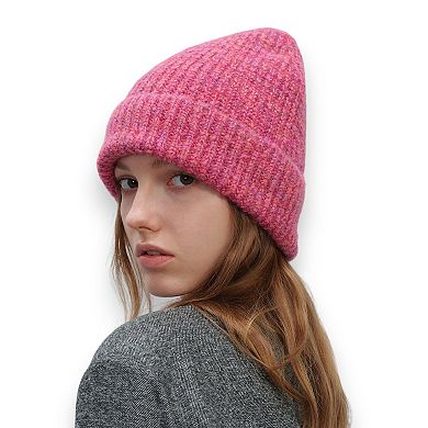 Soft Knit Winter Beanie with Warm Thick Ribbed Texture
