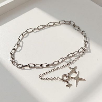 Women's Chunky Link Chain Belt with Star Pendant and Adjustable Fit 44x0.8in