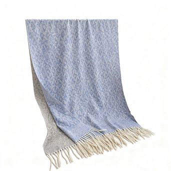 Women's Reversible Cashmere-Feel Scarf with Fringe Tassel Trim 78.5×26 Inches