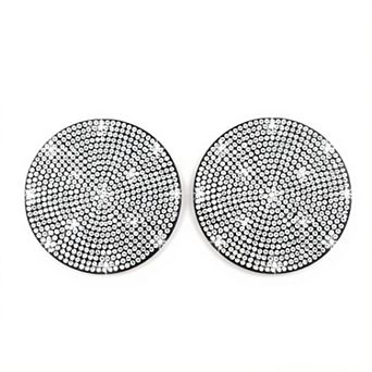 Rhinestone Car Cup Holder Coasters Anti-Slip Sparkling Crystal Set of 2