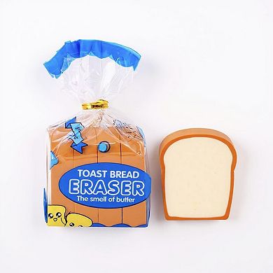 4-Piece Toast Bread Eraser Set with Fun Novelty Packaging and Realistic Design 2.7x1.7x1.2in