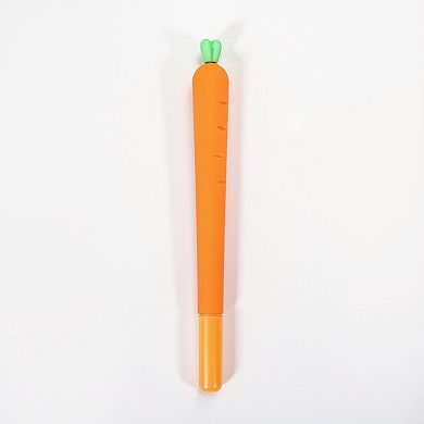 6-Piece Carrot Shaped Gel Ink Pen Set with Fun Novelty Design 0.5mm/6
