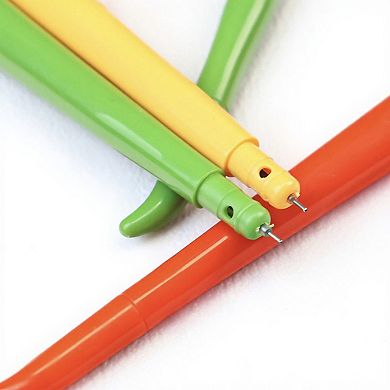 6-Piece Chili Pepper Gel Ink Pen Set with Fun Vegetable Design and Smooth Writing 0.38mm/6.5in