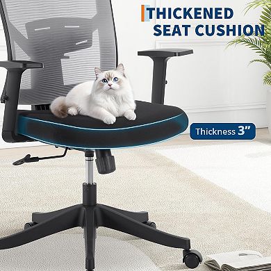 Office Chair with Adjustable Lumbar & Headrest, High Back Mesh Desk Chair for Home Office Bedroom