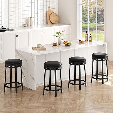 Bar Stools Set of 2, 24" Counter Height Swivel Stools for Kitchen Island Home Bar