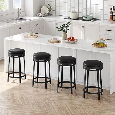 Bar Stools Set of 2, 24" Counter Height Swivel Stools for Kitchen Island Home Bar