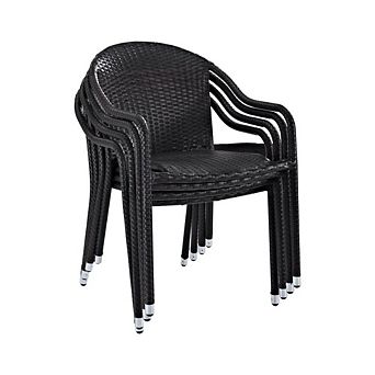FADE-RESISTANT WICKER STACKABLE CHAIRS