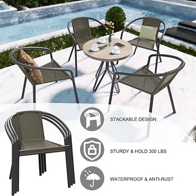 WICKER RATTAN STACKABLE CHAIRS