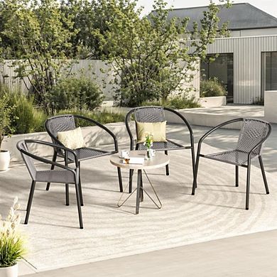 WICKER RATTAN STACKABLE CHAIRS