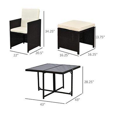 RATTAN OUTDOOR DINNER SET