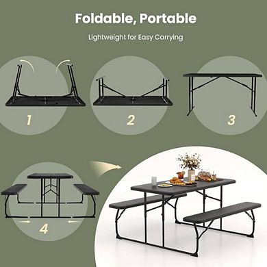 COLLAPSIBLE METAL GARDEN TABLE SET