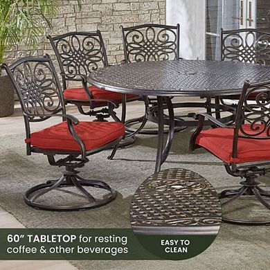 TRADITIONAL CAST ALUMINUM OUTDOOR DINING SET