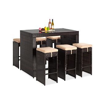 OUTDOOR BAR SET WITH REMOVABLE CUSHIONS