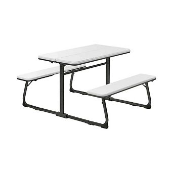 STEEL-BRACKETED GARDEN TABLE SET