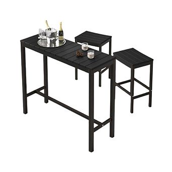 SLATTED OUTDOOR BAR SET