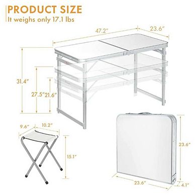 FOLDABLE ALUMINUM GARDEN TABLE SET