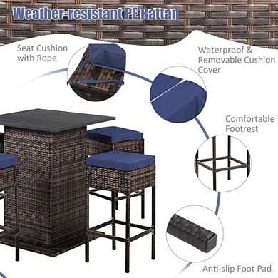 RATTAN OUTDOOR BAR SET