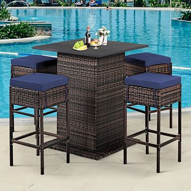 RATTAN OUTDOOR BAR SET