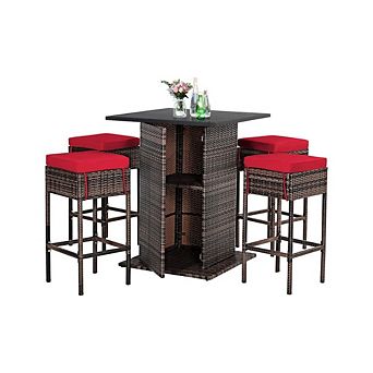 RATTAN OUTDOOR BAR SET