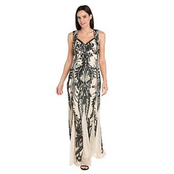 Women's R&M Richards Long Embellished Sequin Dress