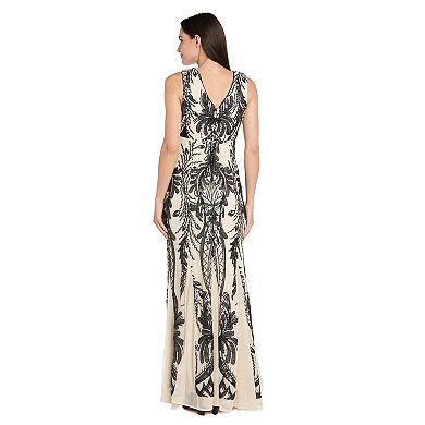 Women's R&M Richards Long Embellished Sequin Dress