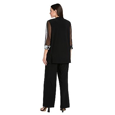 Women's R&M Richards 3-Piece Sequin Top, Jacket & Pant Set