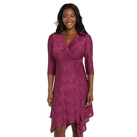 Женские платья R&M Women's R&M Richards Textured Knit Wrap Dress