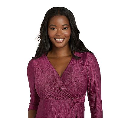 Women's R&M Richards Textured Knit Wrap Dress