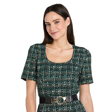 Women's R&M Richards Textured Knit Midi Dress