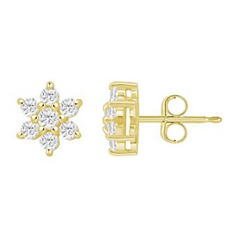 Alyson Layne 10k Gold 1/2 Carat T.W. Lab-Grown Diamond Floral Cluster Stud Earrings