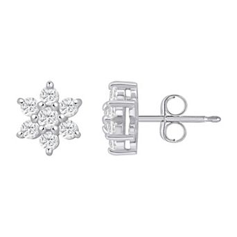Alyson Layne 10k Gold 1/2 Carat T.W. Lab-Grown Diamond Floral Cluster Stud Earrings