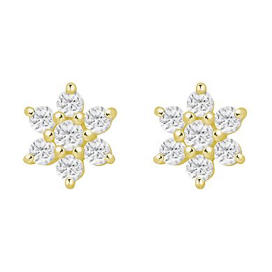 Alyson Layne 10k Gold 1/2 Carat T.W. Lab-Grown Diamond Floral Cluster Stud Earrings