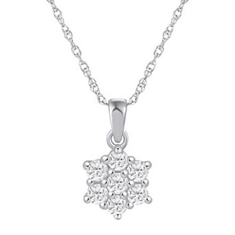 Alyson Layne 10k Gold 1/2 Carat T.W. Lab Grown Diamond Floral Cluster Pendant Necklace
